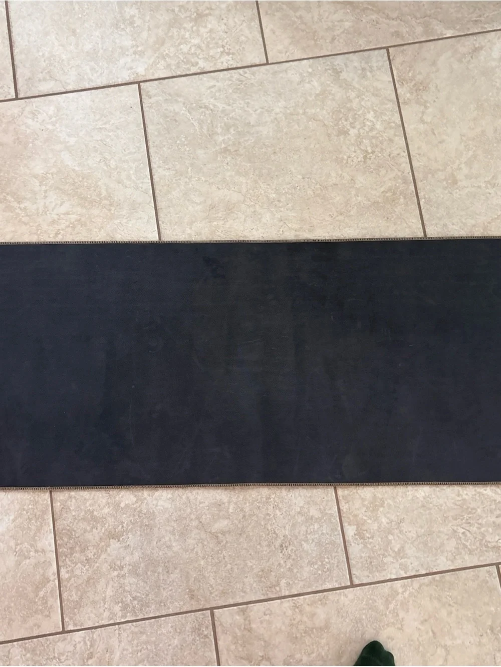 Kitchen Runner Mat - Natural Burlap with Black Text